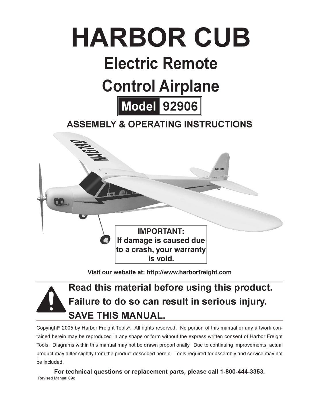 Harbor Freight Tools 92906 operating instructions Harbor cub 