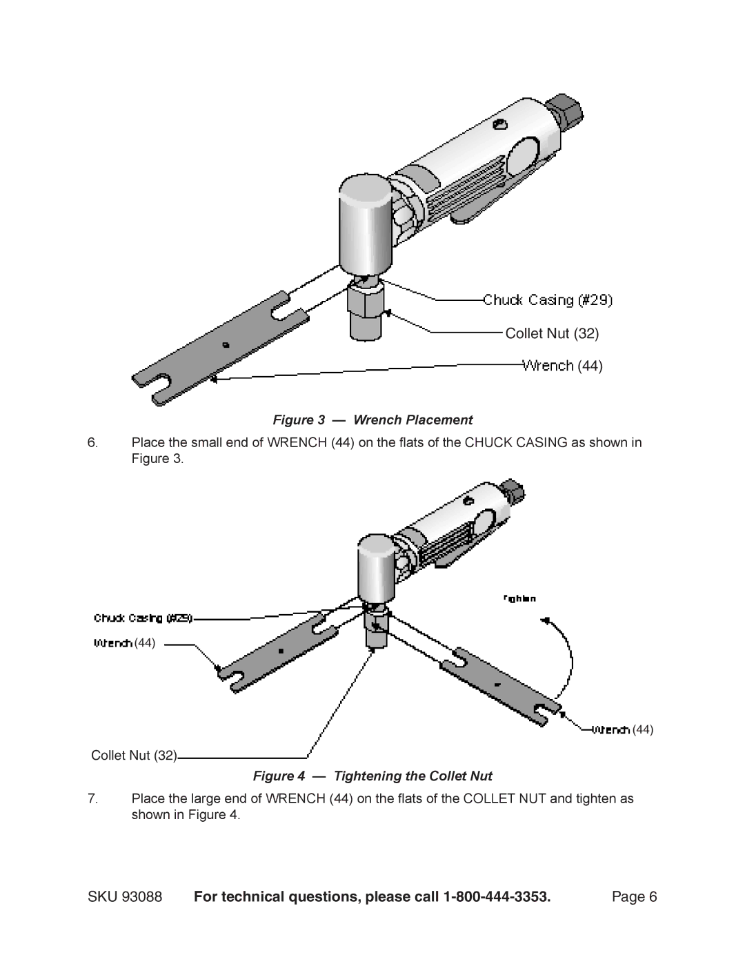 Harbor Freight Tools 93088 operating instructions Wrench Placement 