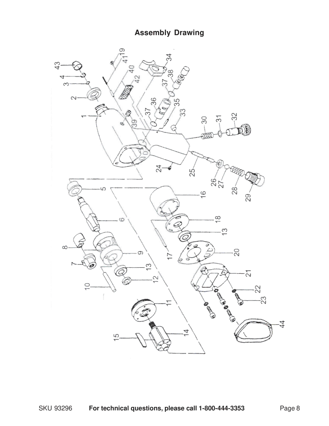 Harbor Freight Tools 93296 operating instructions Assembly Drawing 