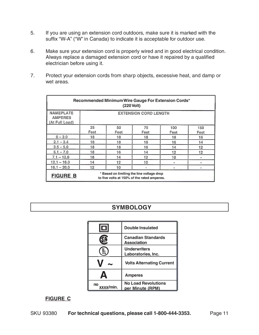 Harbor Freight Tools 93380 operating instructions Symbology, Figure B 