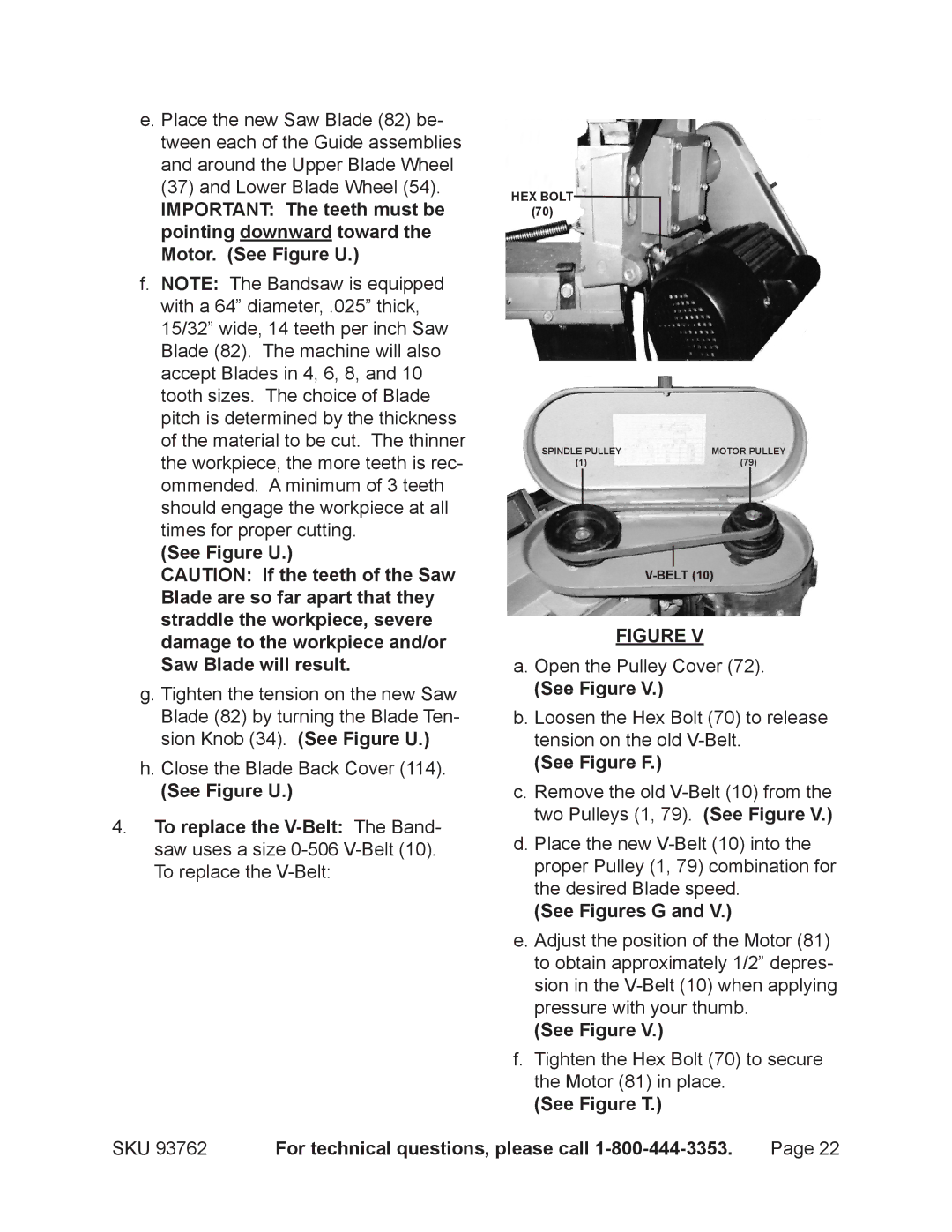 Harbor Freight Tools 93762 operating instructions See Figure F, See Figures G 