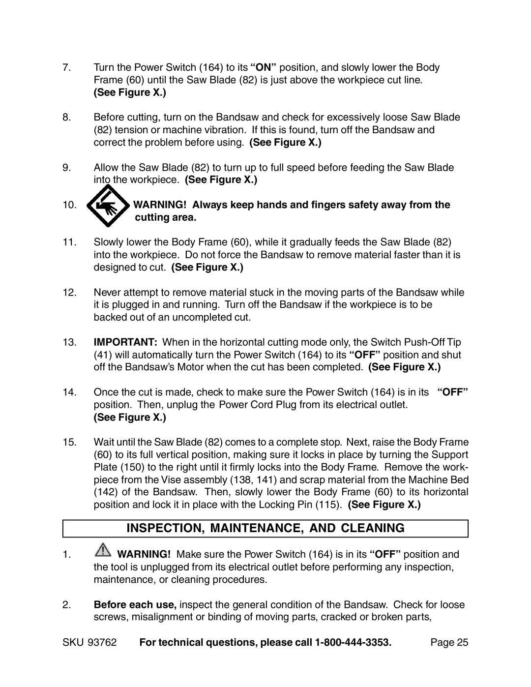 Harbor Freight Tools 93762 operating instructions INSPECTION, MAINTENANCE, and Cleaning, See Figure 