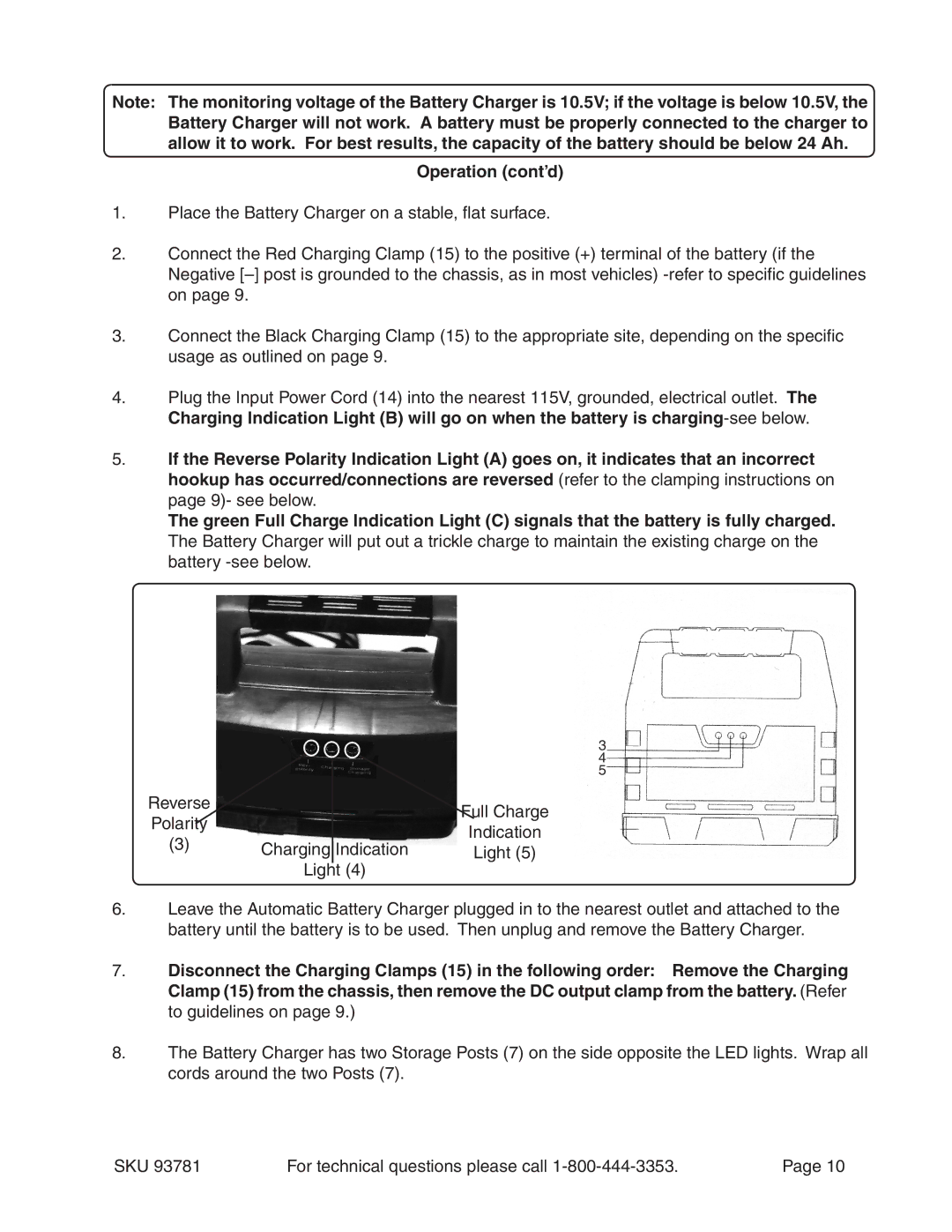 Harbor Freight Tools 93781 operating instructions Operation cont’d 