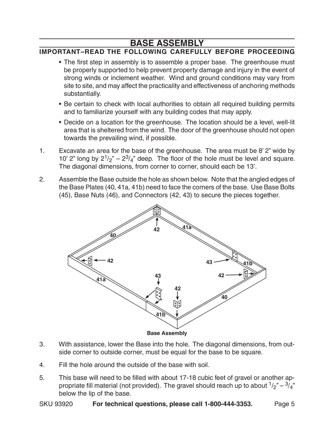 Harbor Freight Tools 93920 manual Important-Read the following carefully Before Proceeding 