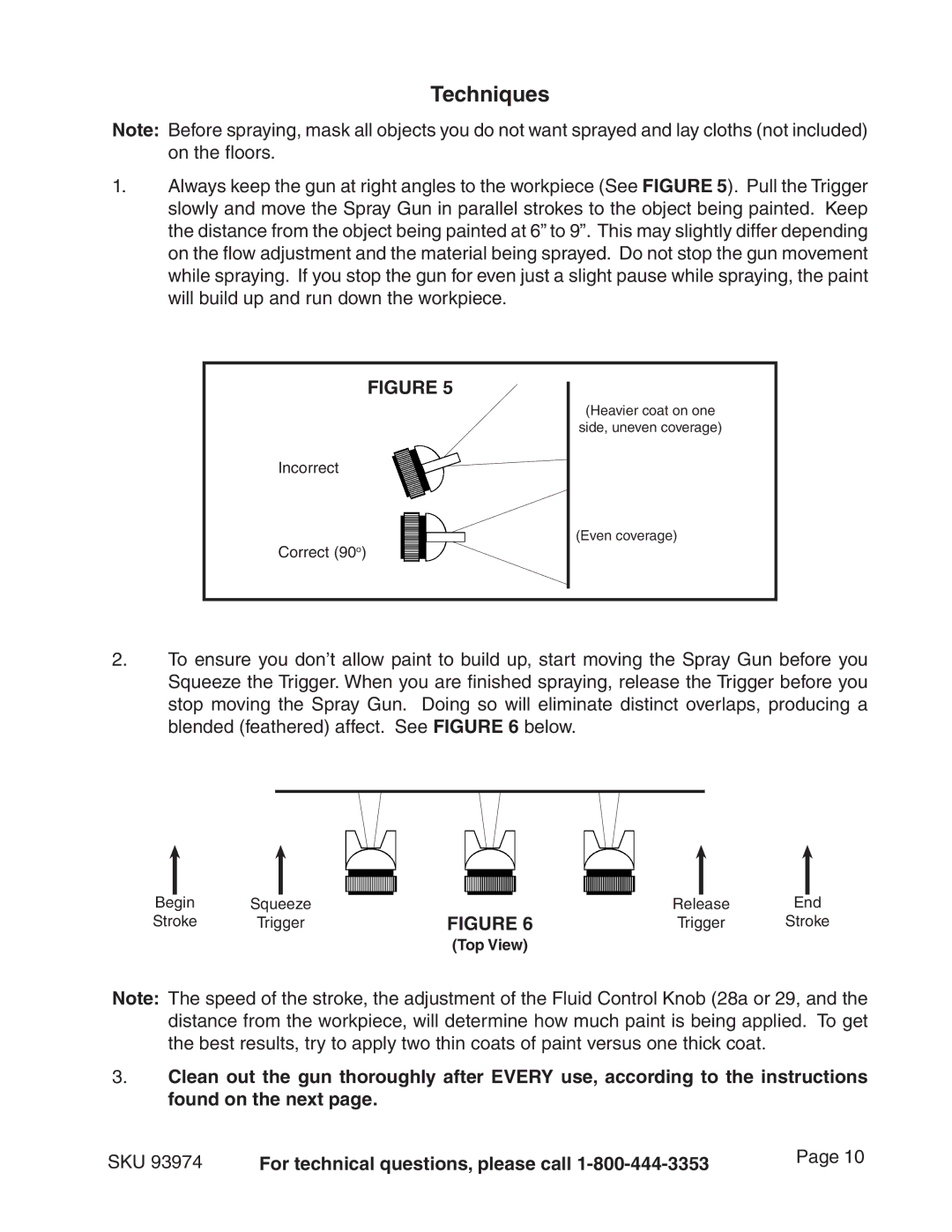 Harbor Freight Tools 93974 operating instructions Techniques 