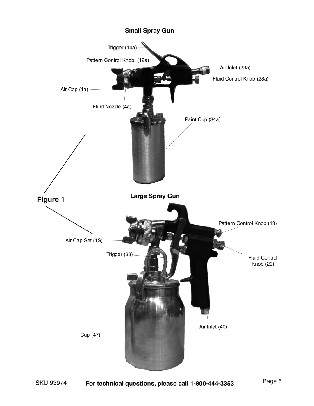 Harbor Freight Tools 93974 operating instructions Small Spray Gun 