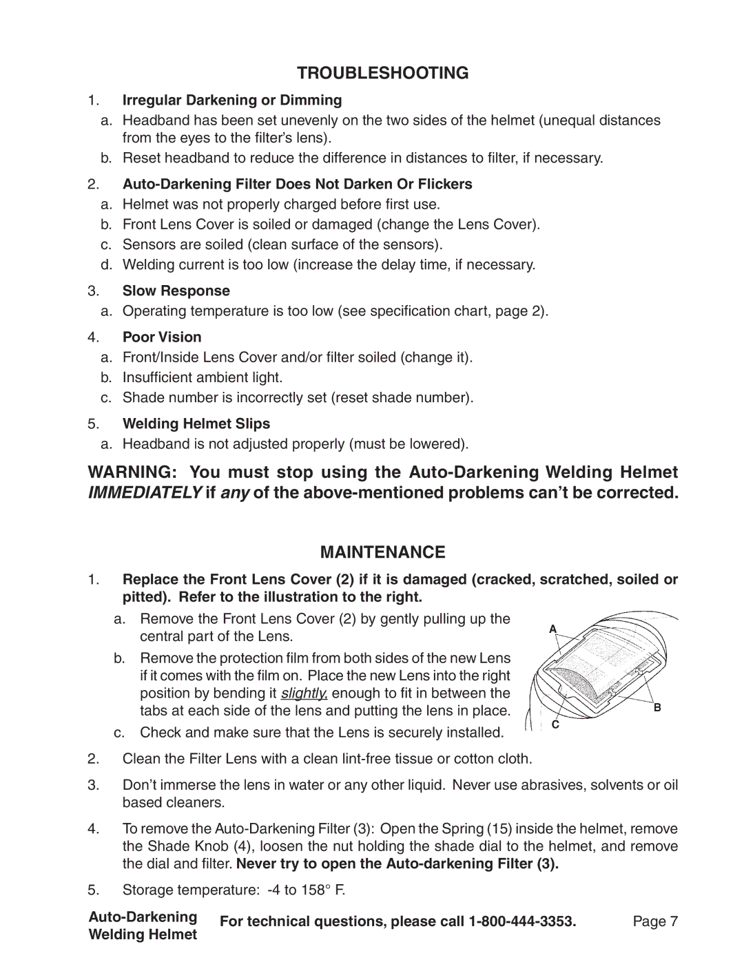 Harbor Freight Tools 91214, 94337, 94336, 91212 operating instructions Troubleshooting, Maintenance 