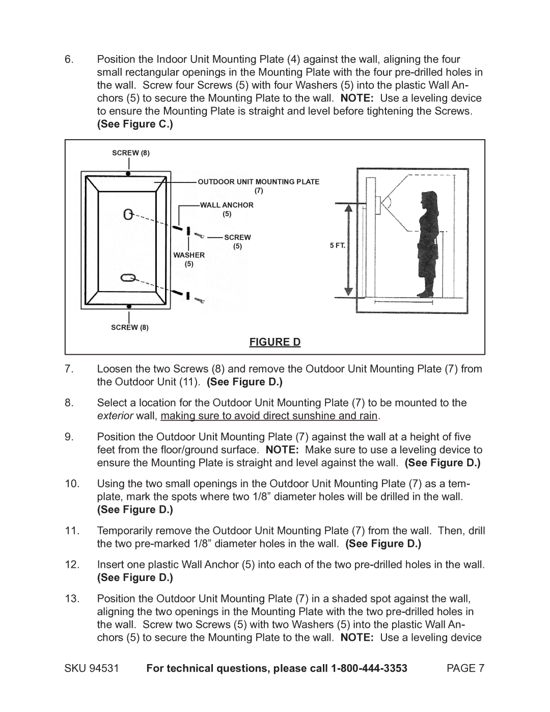 Harbor Freight Tools 94531 operating instructions See Figure C, See Figure D 