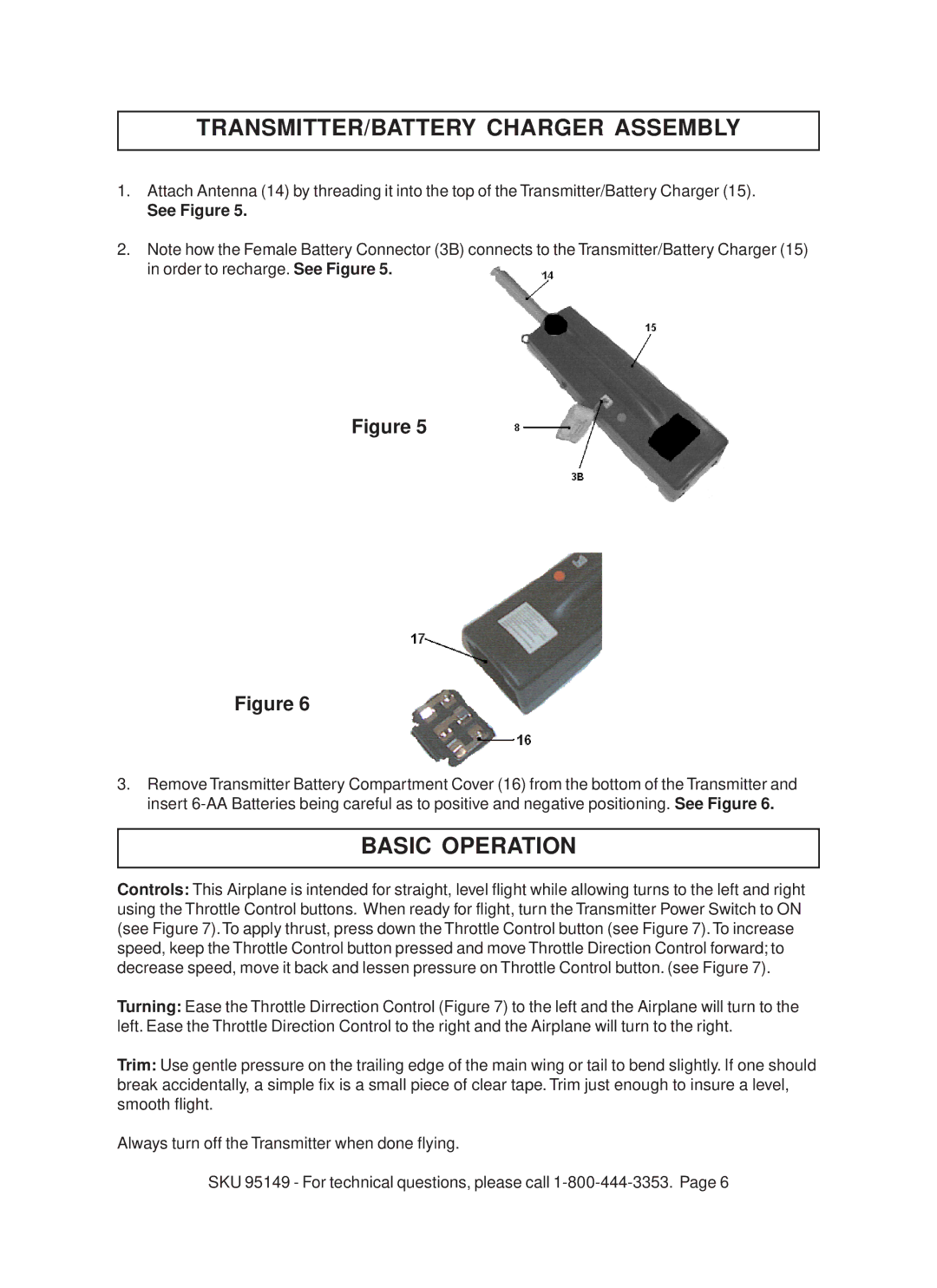 Harbor Freight Tools 95149 warranty TRANSMITTER/BATTERY Charger Assembly, Basic Operation, See Figure 