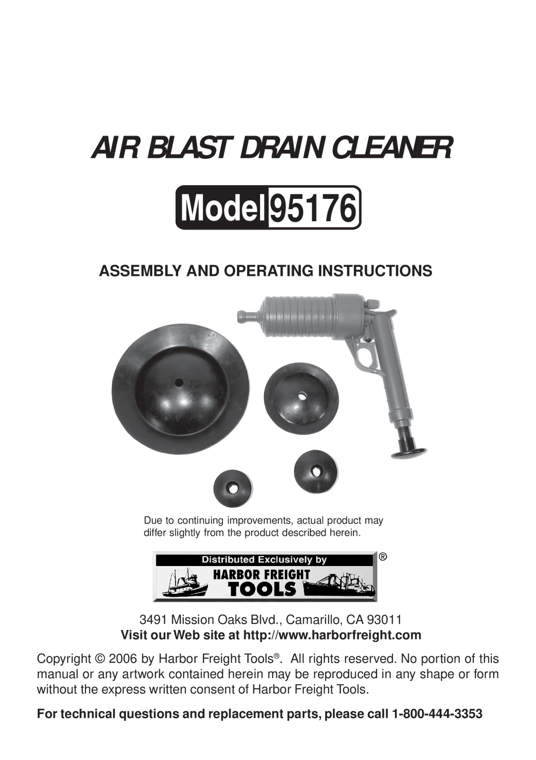 Harbor Freight Tools 95176 manual 