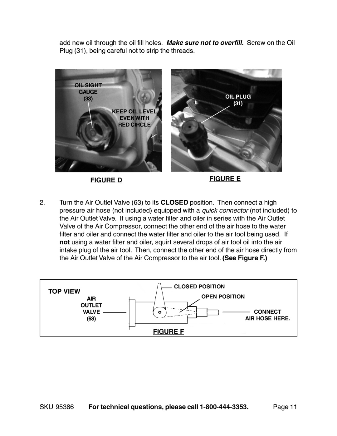 Harbor Freight Tools 95386 operating instructions Figure D, TOP View 