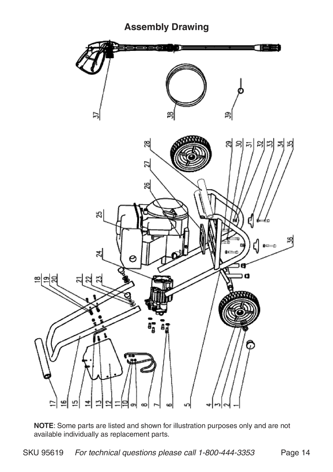 Harbor Freight Tools 95619 manual Assembly Drawing 