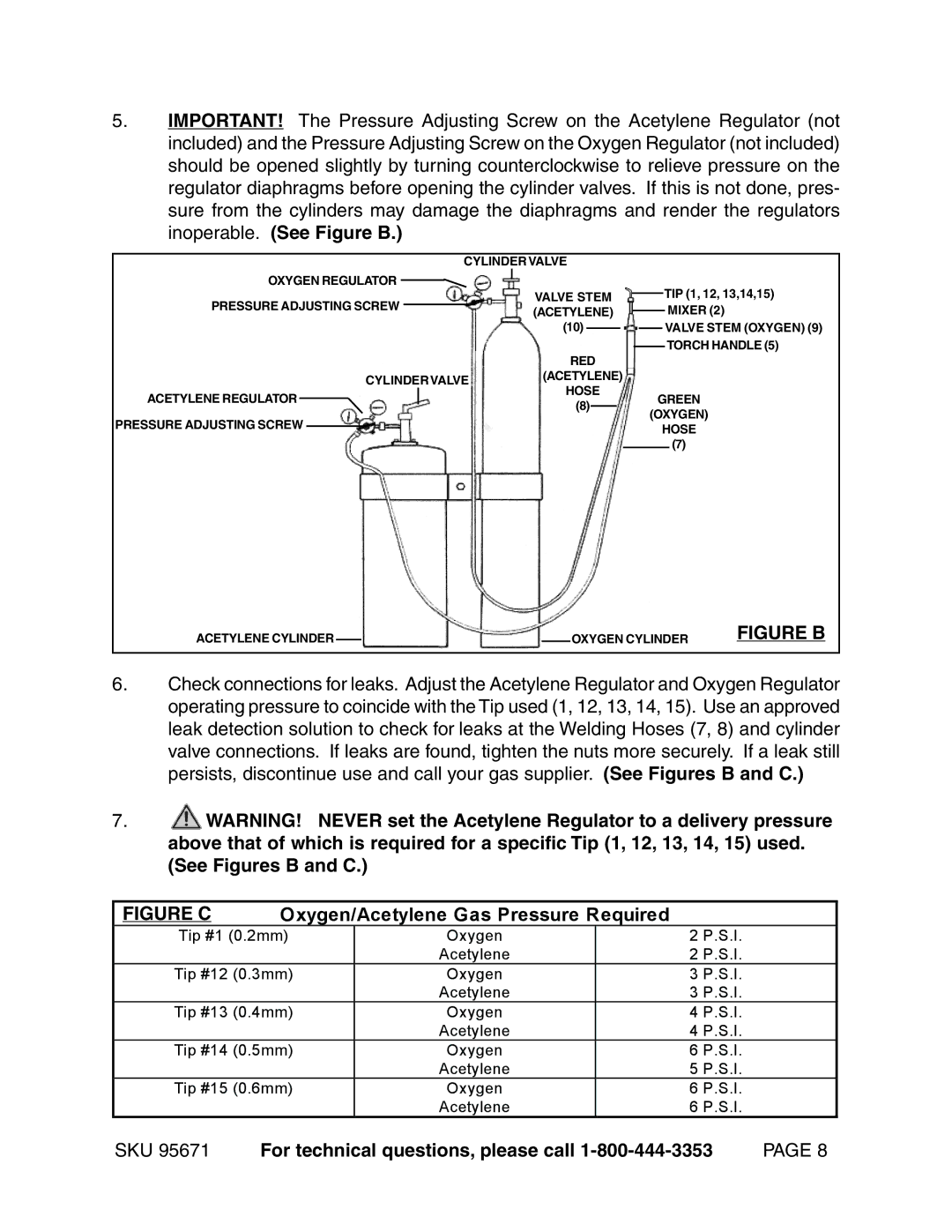 Harbor Freight Tools 95671 operating instructions Figure B 