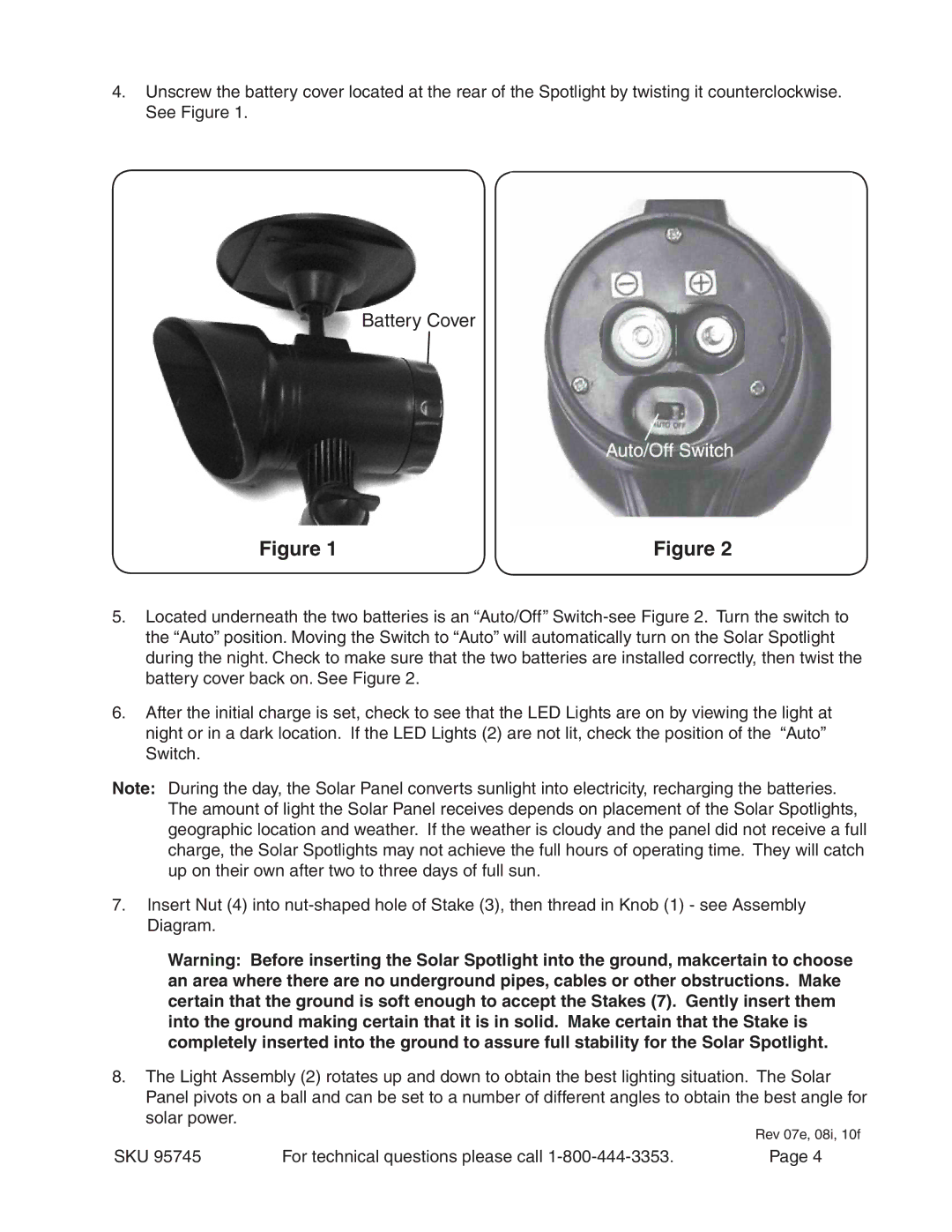 Harbor Freight Tools 95745 manual Battery Cover 