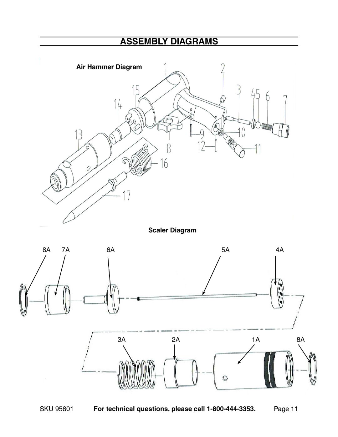 Harbor Freight Tools 95801 manual Assembly DIAGRAMs 