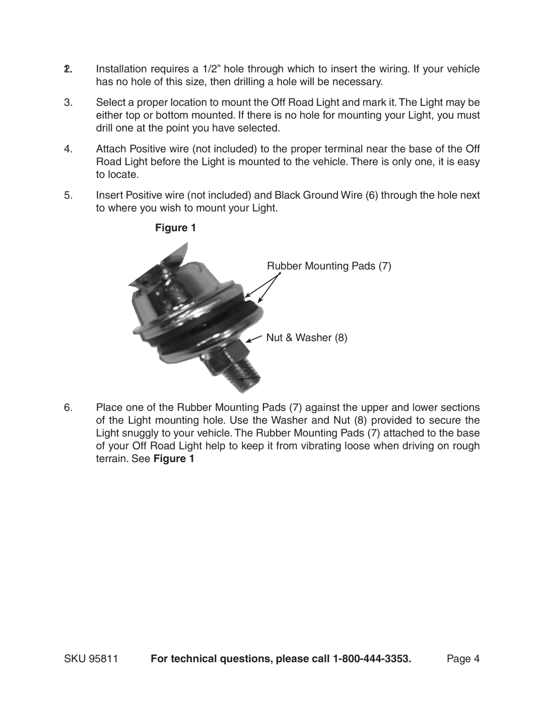 Harbor Freight Tools 95811 manual SKU For technical questions, please call 