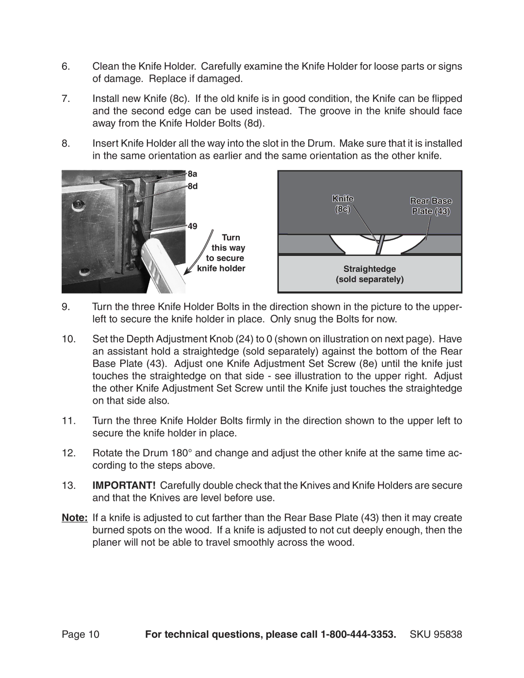 Harbor Freight Tools 95838 manual For technical questions, please call 1-800-444-3353. SKU 