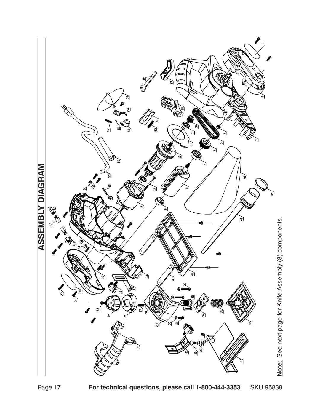 Harbor Freight Tools 95838 manual Assembly Diagram 