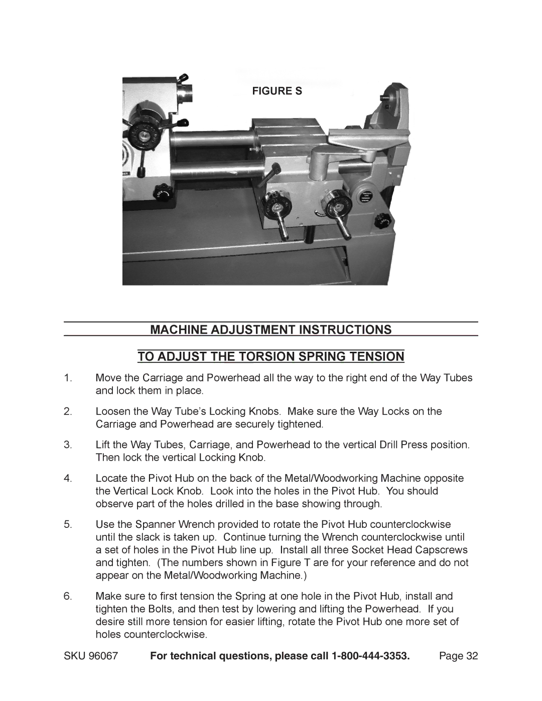 Harbor Freight Tools 96067 operating instructions Figure S 