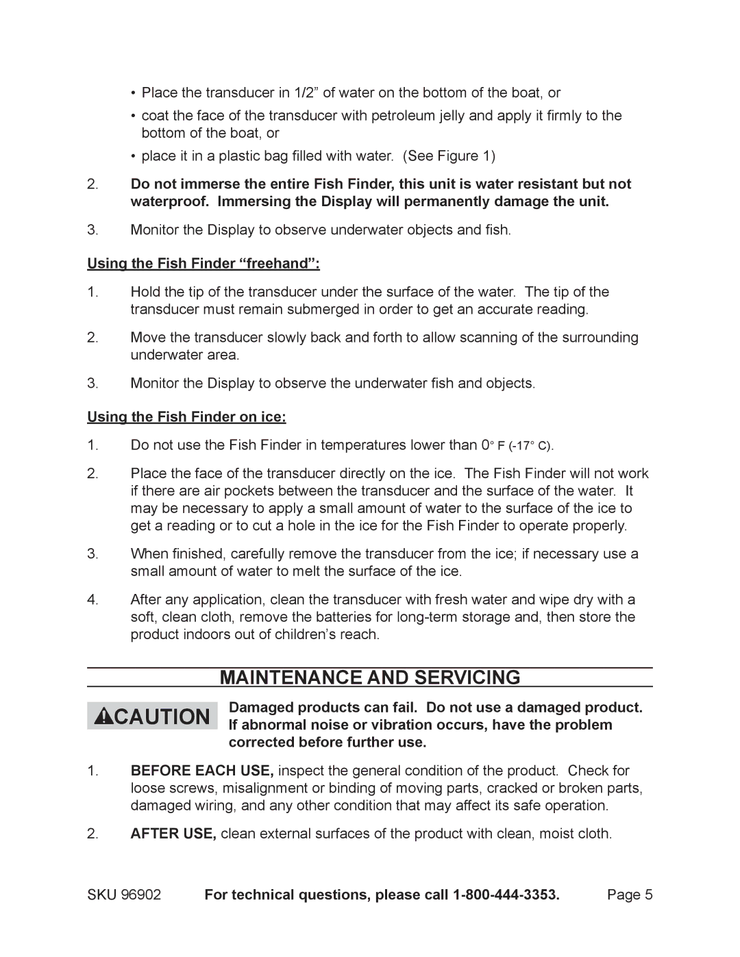 Harbor Freight Tools 96902 operating instructions Maintenance And Servicing 