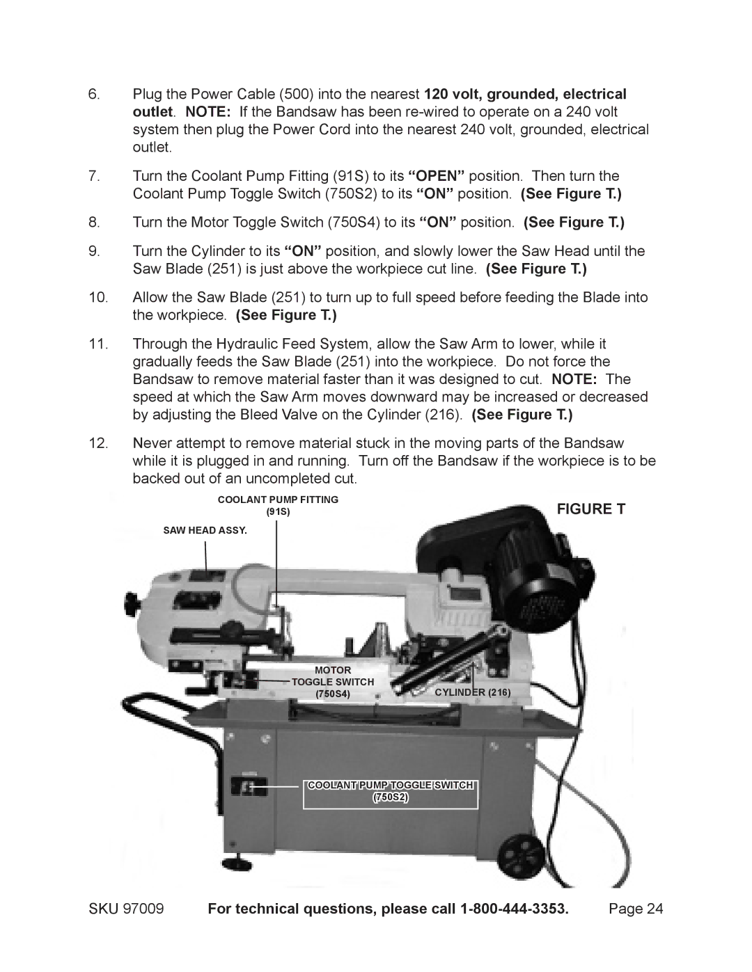 Harbor Freight Tools 97099 operating instructions Figure T 