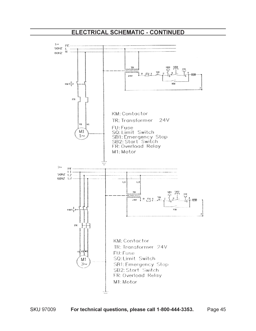 Harbor Freight Tools 97099 operating instructions Electrical Schematic 