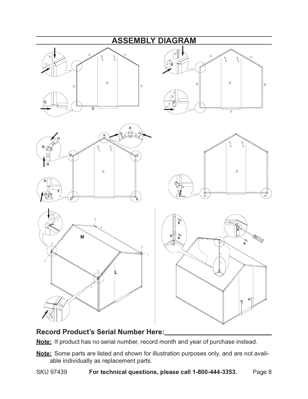 Harbor Freight Tools 97439 manual Assembly Diagram 