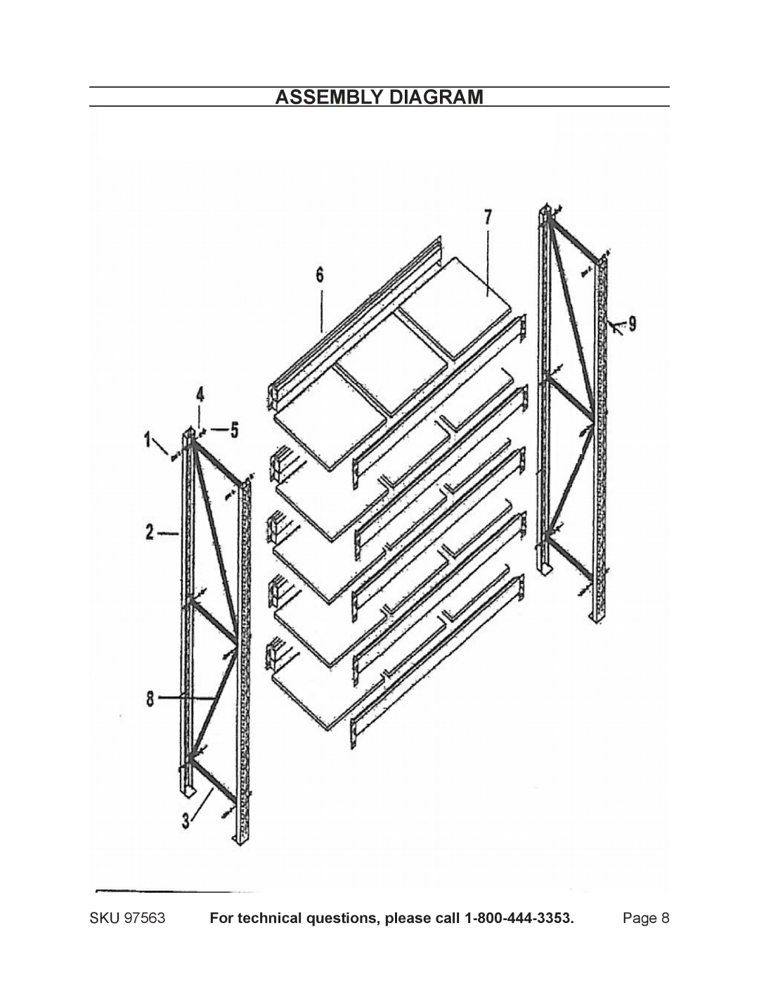 Harbor Freight Tools 97563 manual Assembly Diagram 