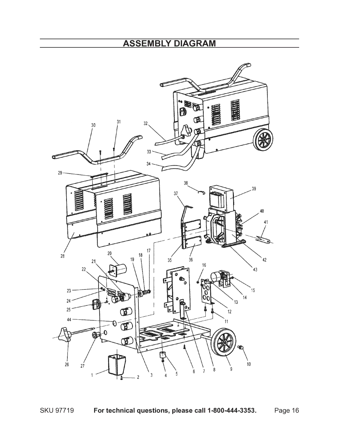 Harbor Freight Tools 97719 operating instructions Assembly Diagram 