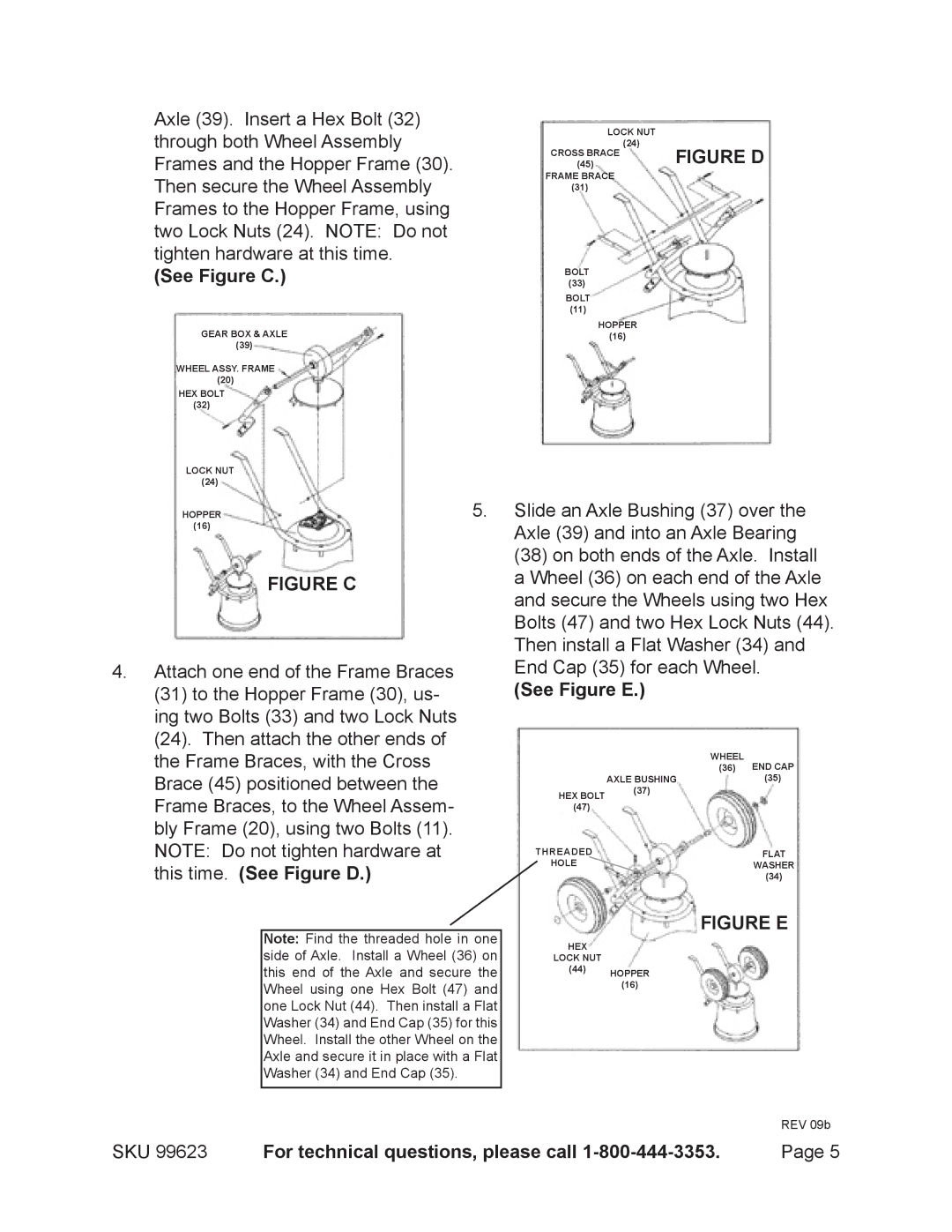 Harbor Freight Tools 99623 manual See Figure C, See Figure E 