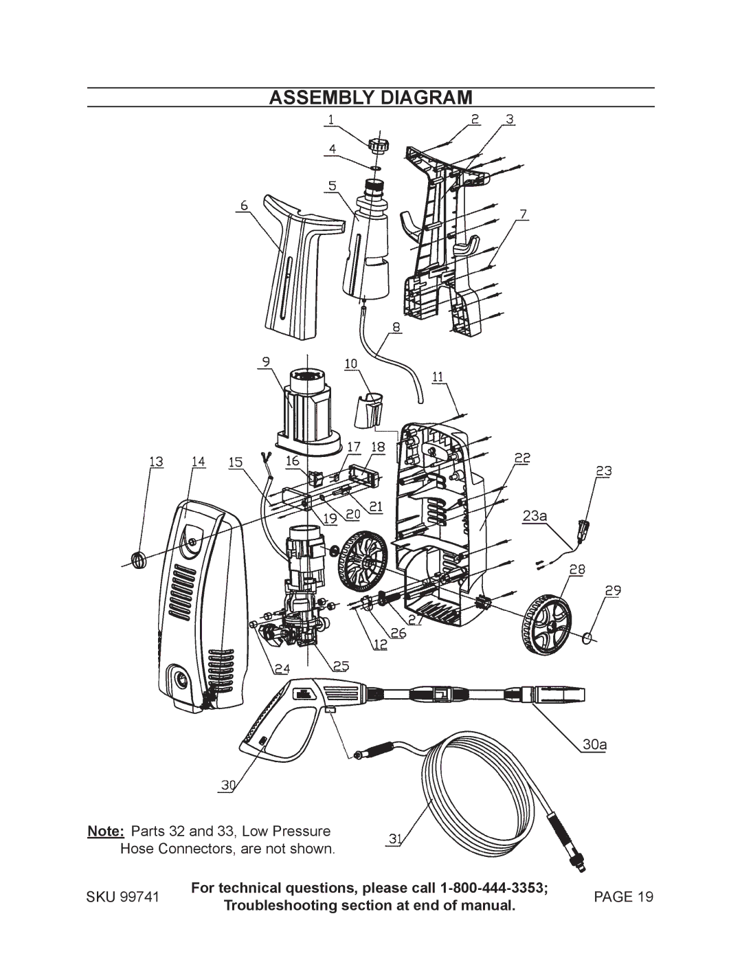 Harbor Freight Tools 99741 manual Assembly Diagram 