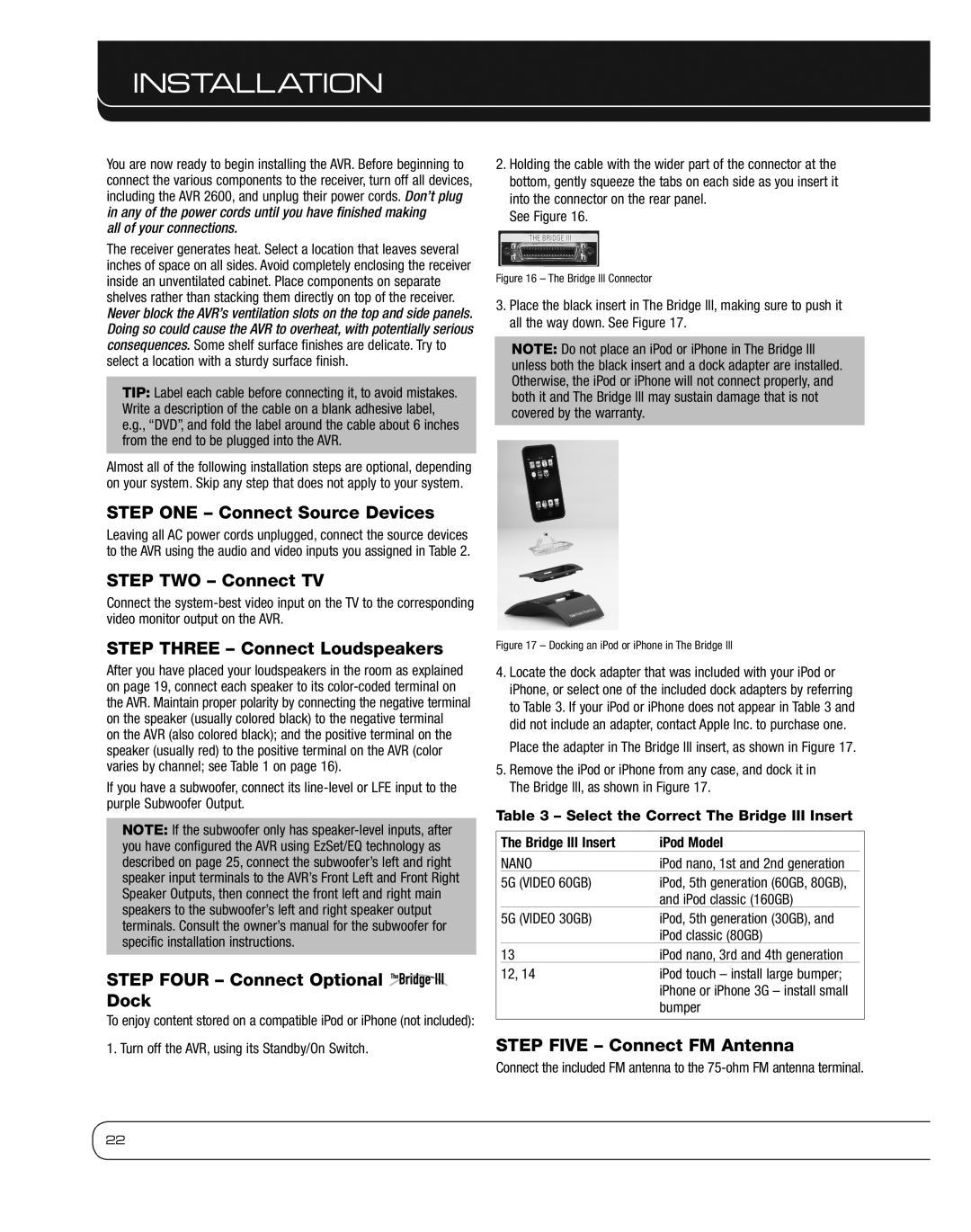 Harman 2600 owner manual Installation 