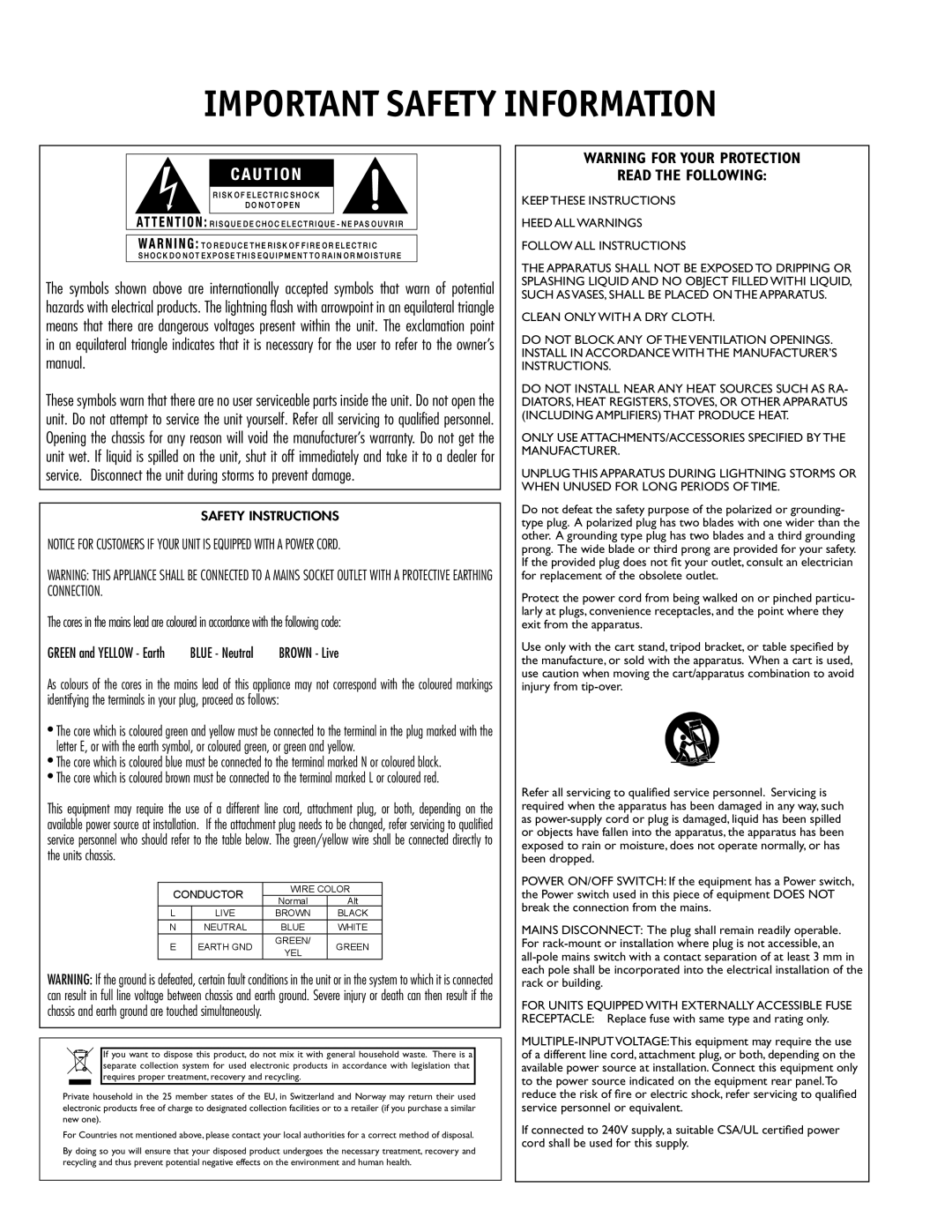 Harman 286 user manual Important Safety Information 