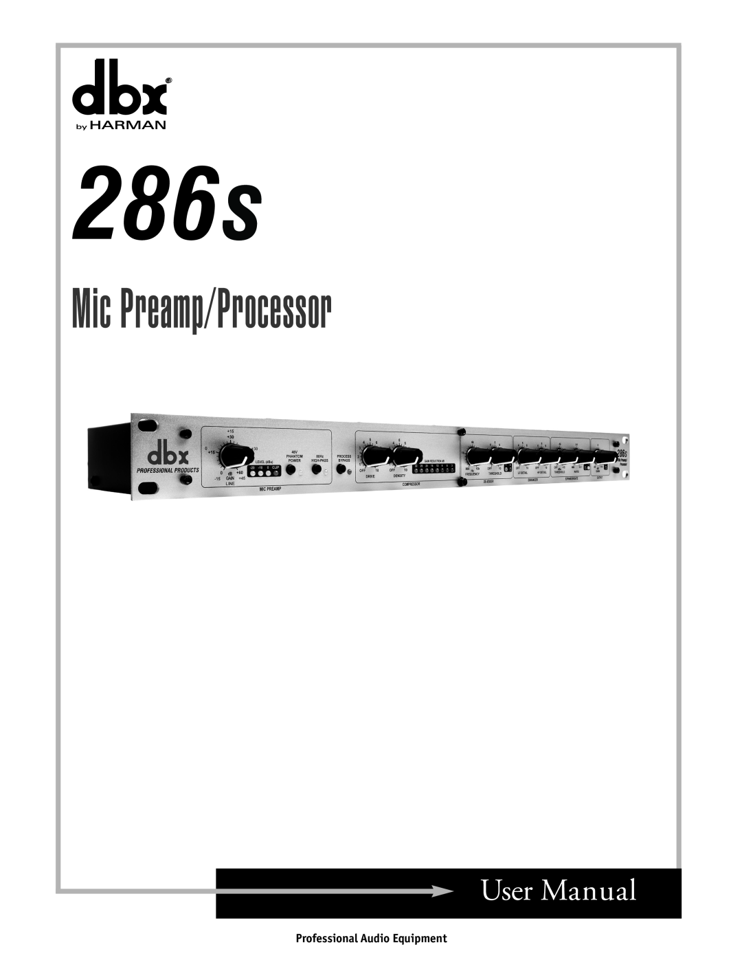 Harman 286 user manual Mic Preamp/Processor, Professional Audio Equipment 