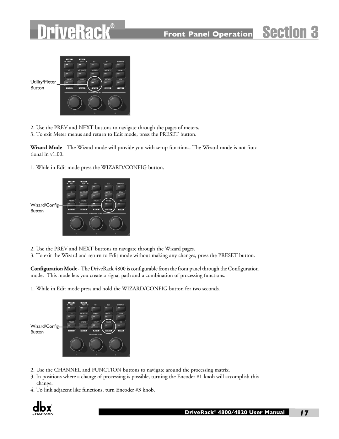 Harman 4820, 4800 user manual DriveRack 