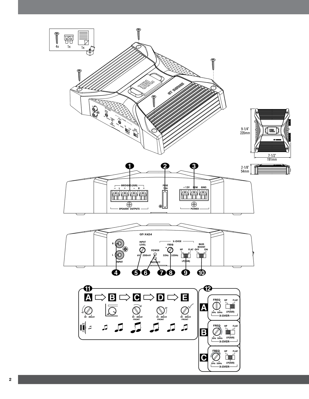 Harman GT-X424 owner manual C D E 