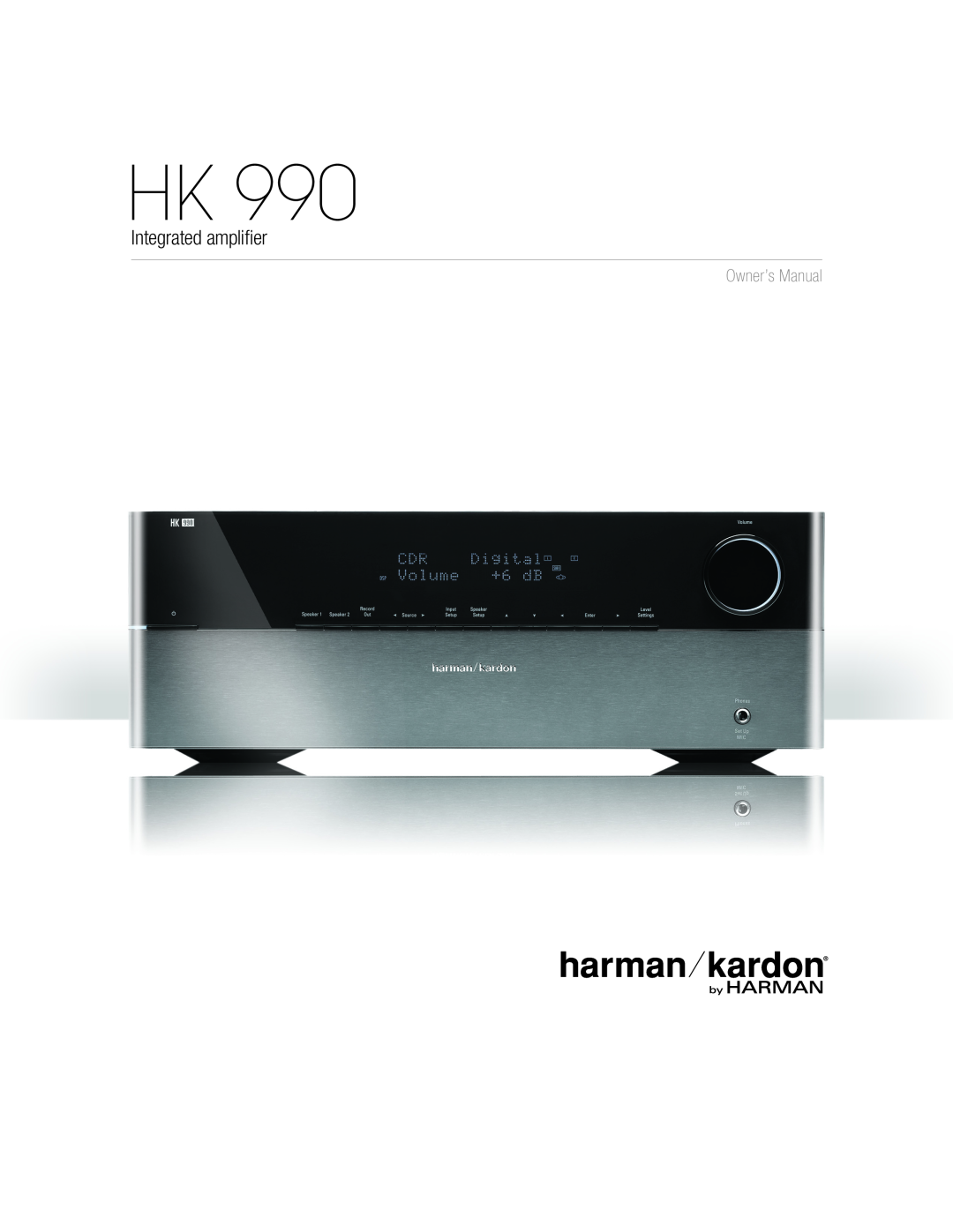 Harman HK 990 owner manual Integrated amplifier, Owner’s Manual 