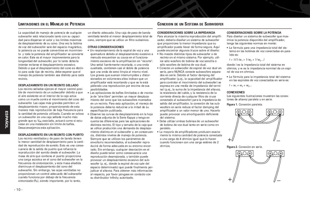 Harman-Kardon 100.3SE manual Desplazamiento EN UN Recinto Sellado, Otras Consideraciones, Consideraciones Sobre LA Potencia 