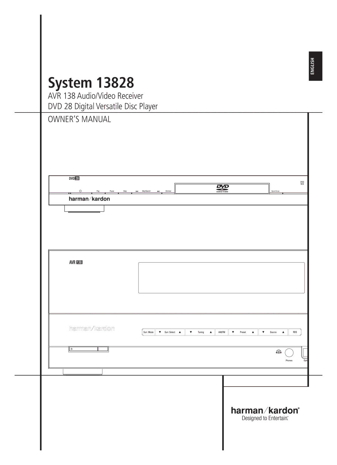 Harman-Kardon 13828 owner manual System 