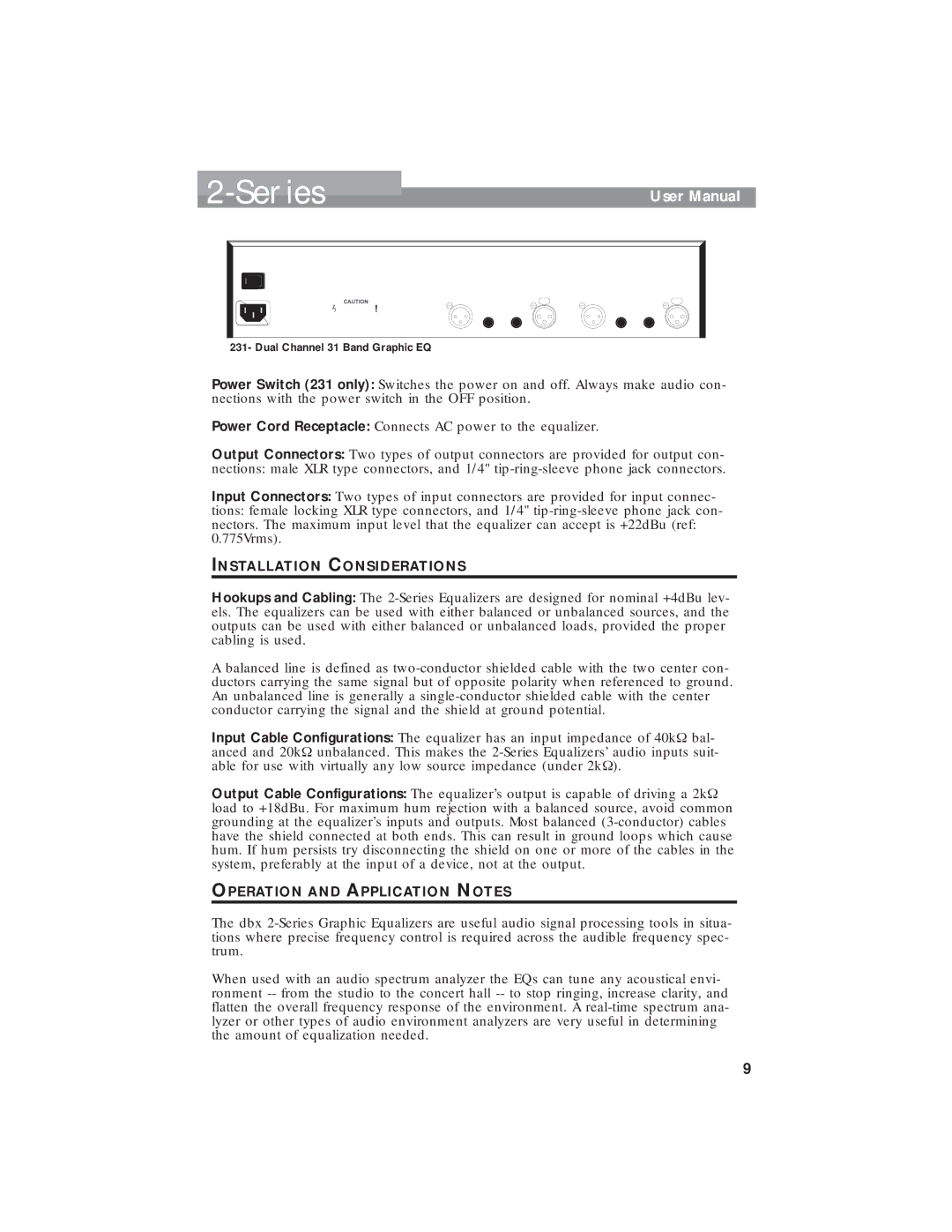 Harman-Kardon 215, 231, 131 user manual Installation Considerations, Operation and Application Notes 