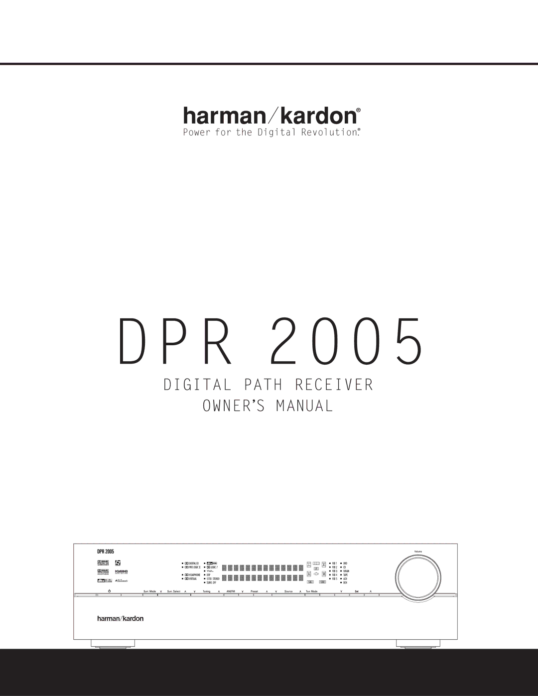 Harman-Kardon Car Stereo System, 376, DPR 2005 owner manual Dpr, Digital Path Receiver 