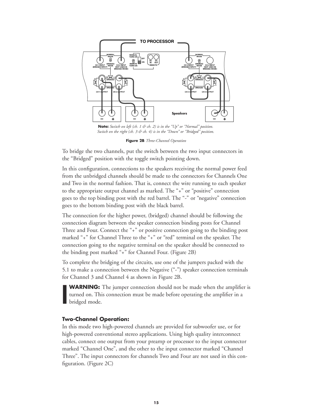 Harman-Kardon 5.1 manual Three-Channel Operation 