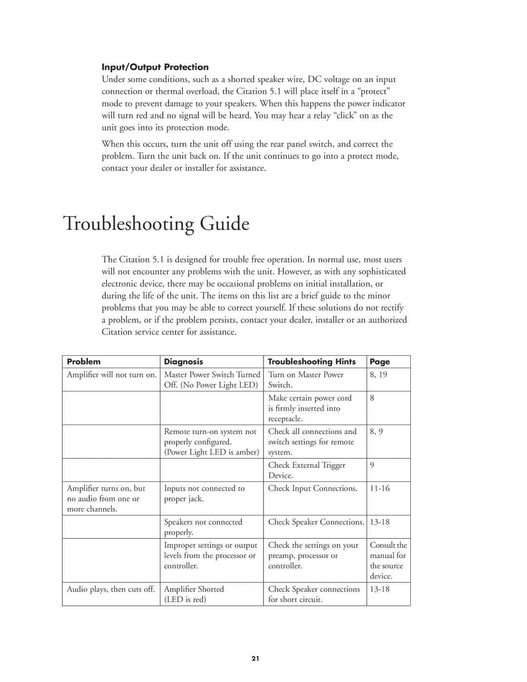 Harman-Kardon 5.1 manual Troubleshooting Guide 