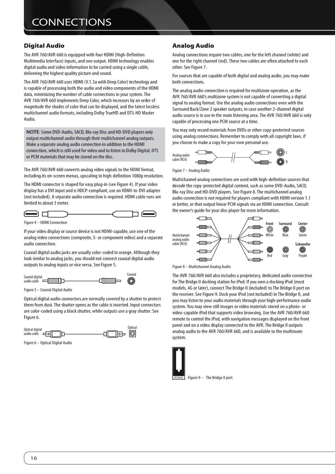 Harman-Kardon 760, 660 owner manual Digital Audio, Analog Audio 