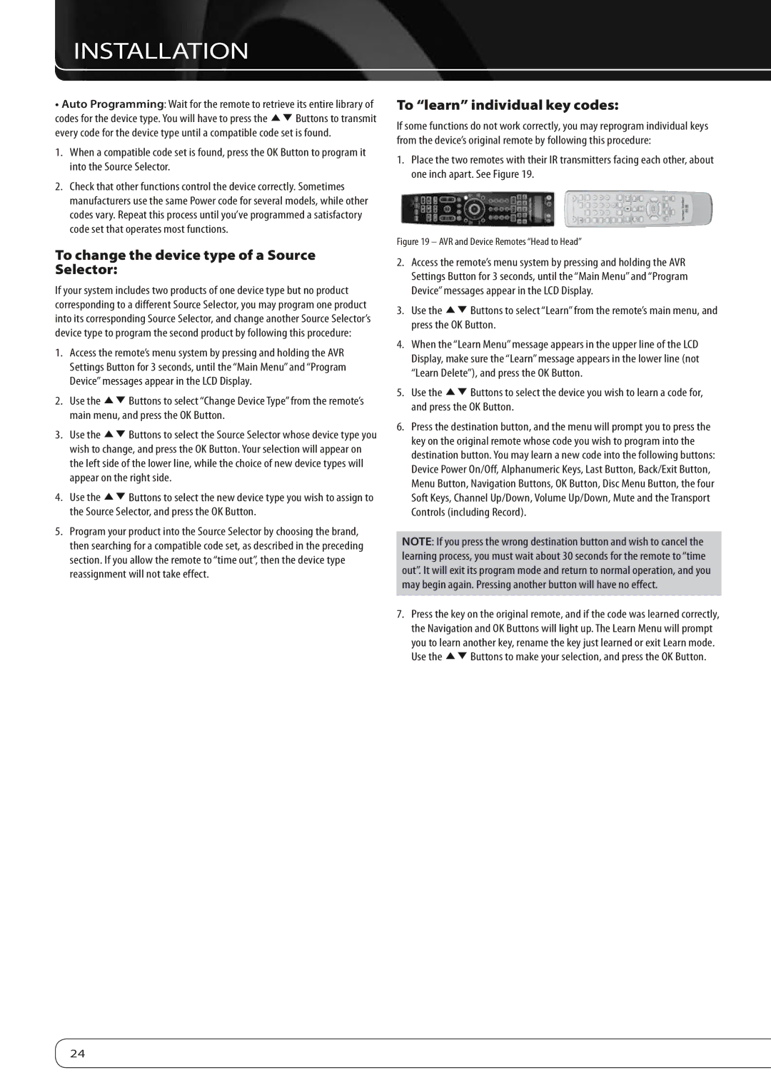 Harman-Kardon 760, 660 owner manual To change the device type of a Source Selector, To learn individual key codes 