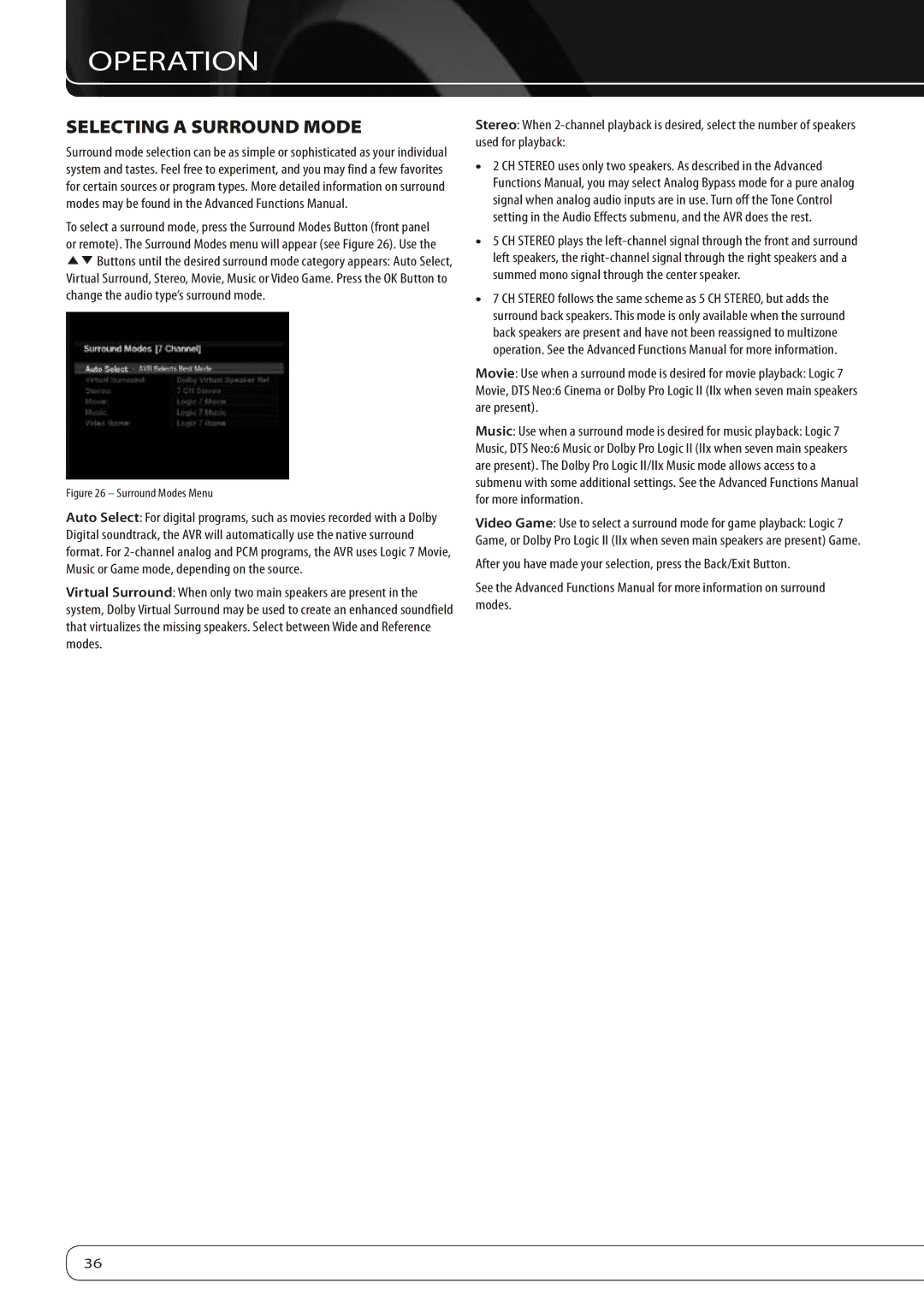 Harman-Kardon 760, 660 owner manual Selecting a Surround Mode 