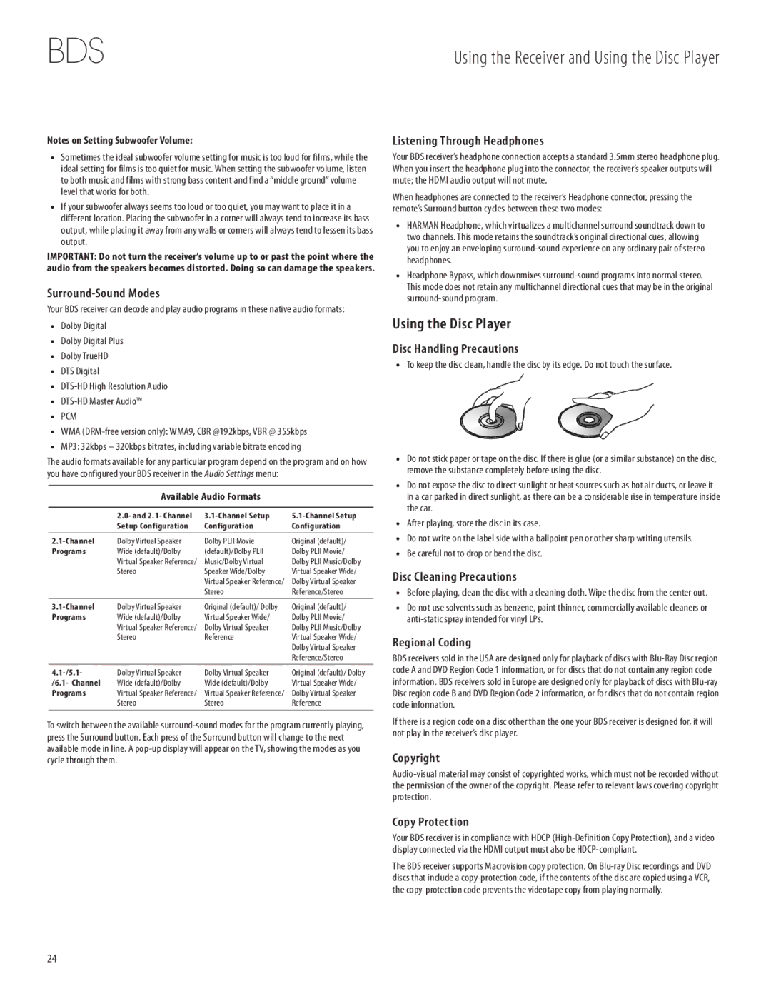 Harman-Kardon 950-0321-001 owner manual Using the Receiver and Using the Disc Player 