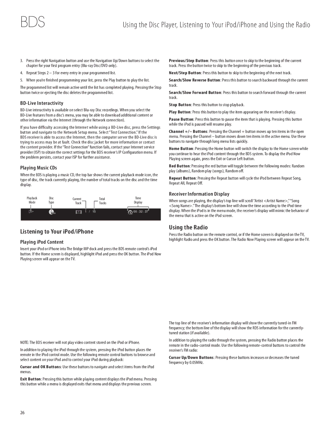 Harman-Kardon 950-0321-001 owner manual Listening to Your iPod/iPhone, Using the Radio 