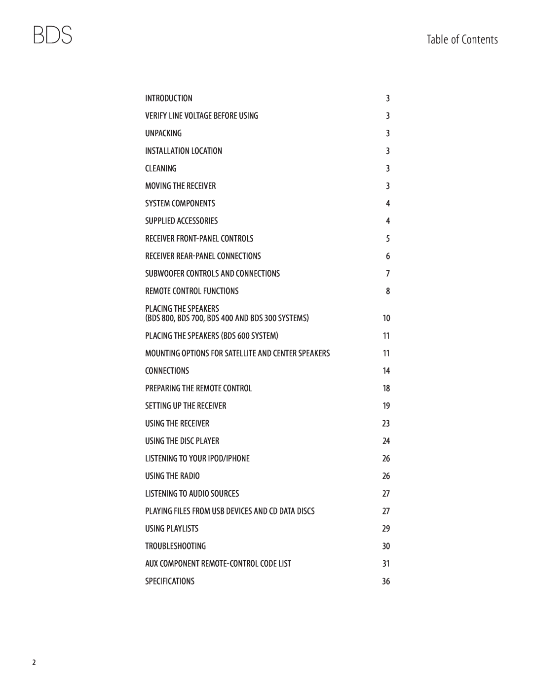 Harman-Kardon 950-0321-001 owner manual Table of Contents 