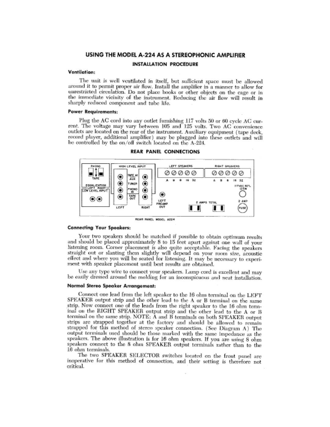 Harman-Kardon A224 manual 